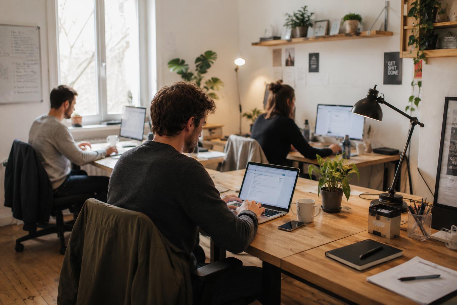 L'équipe Webdesign29 dans ses bureaux à Brest