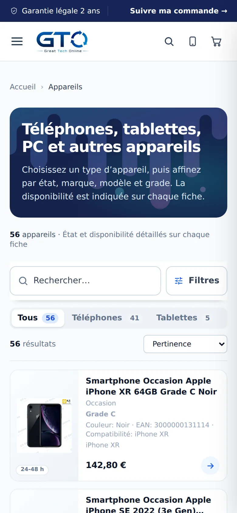 Appareils sur téléphone