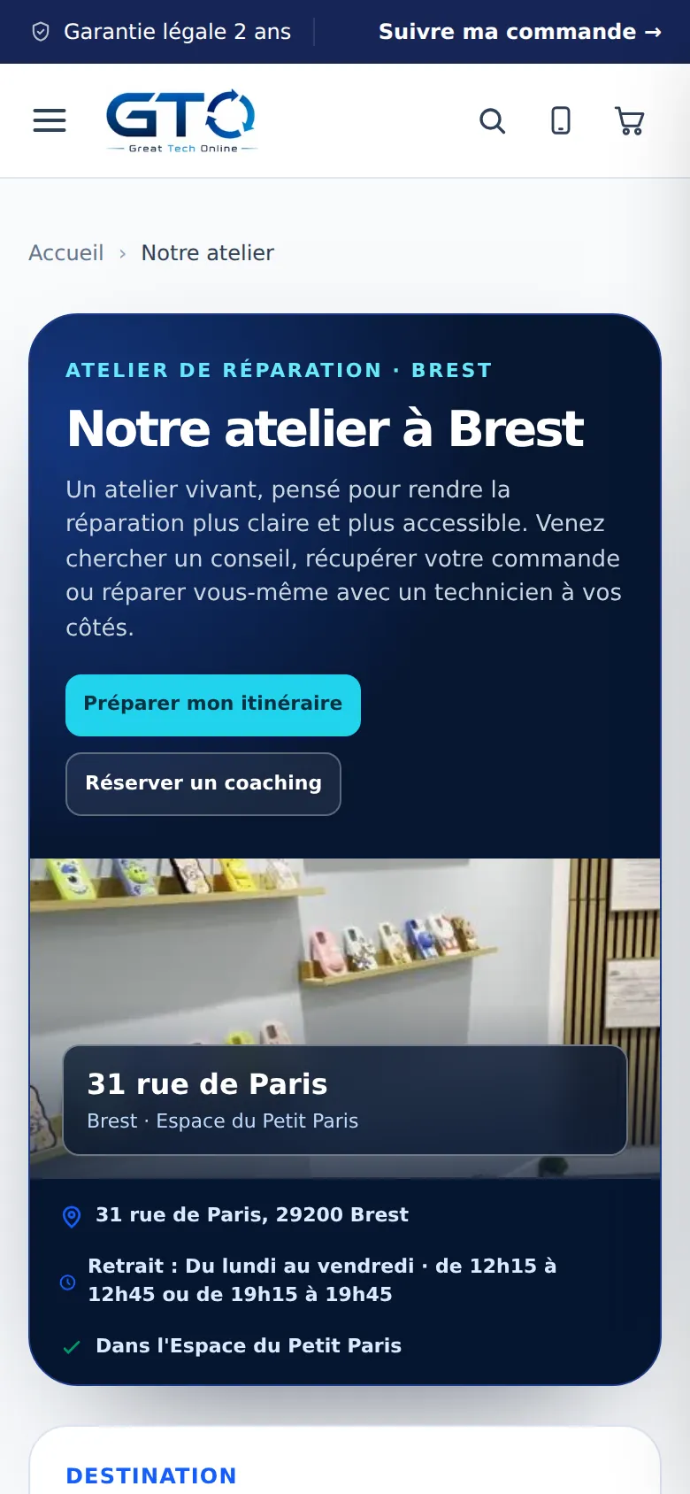 L’atelier sur téléphone