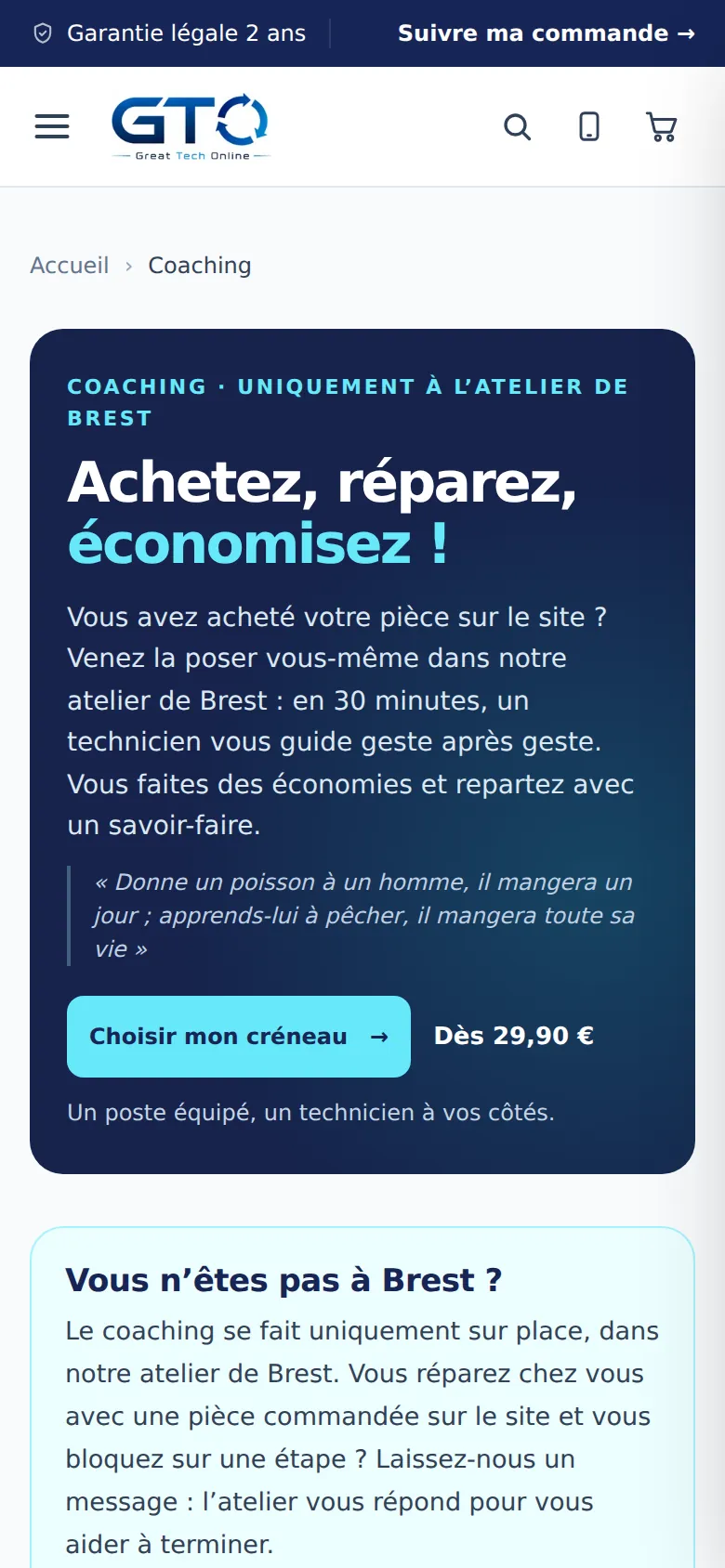 Coaching sur téléphone