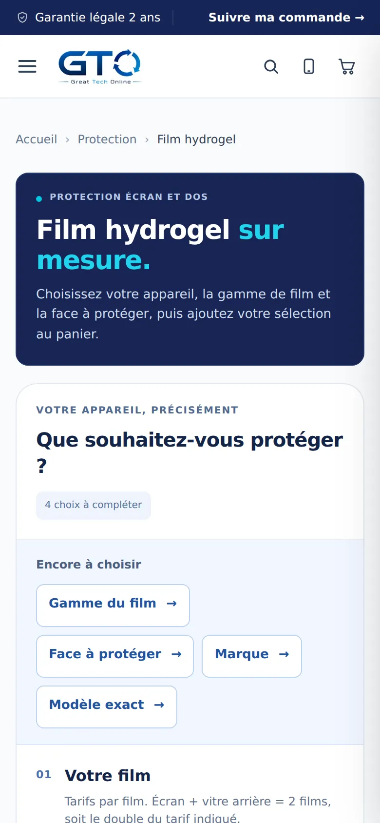 Film hydrogel sur téléphone