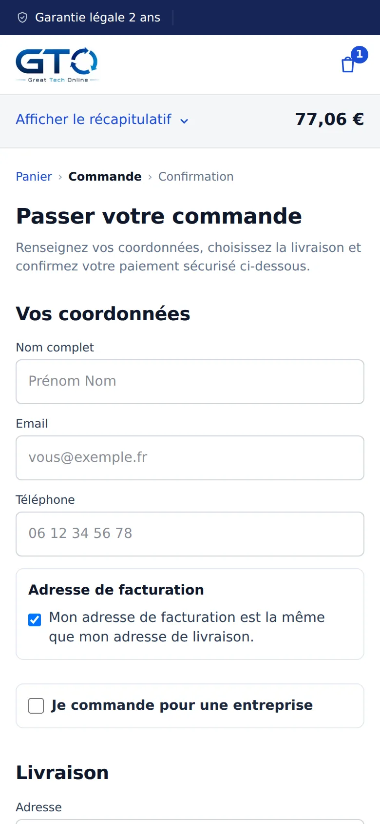 Paiement sur téléphone