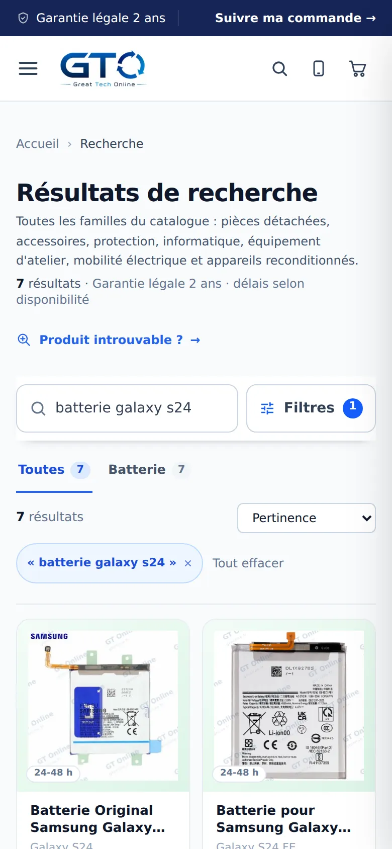 Recherche sur téléphone