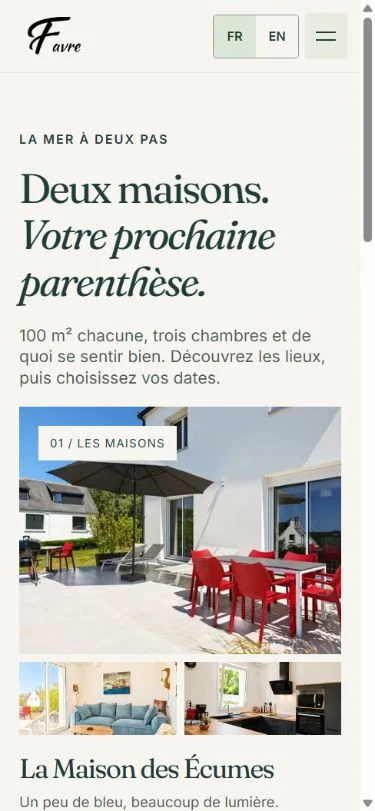 Les deux maisons sur téléphone