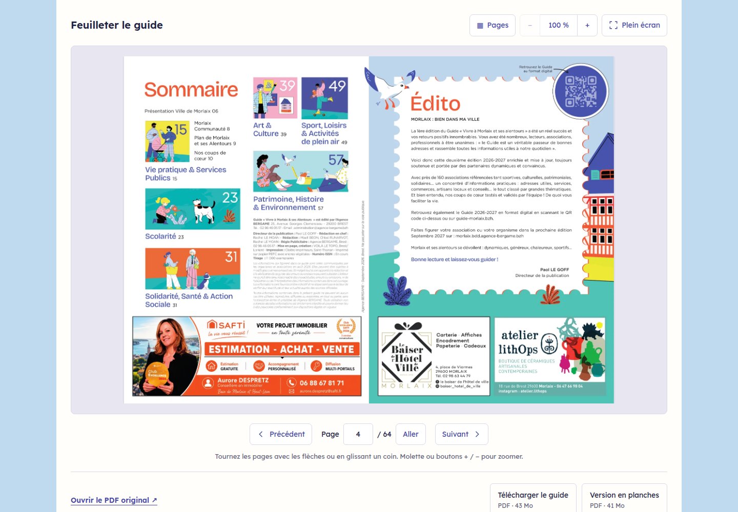 Lecture en double page