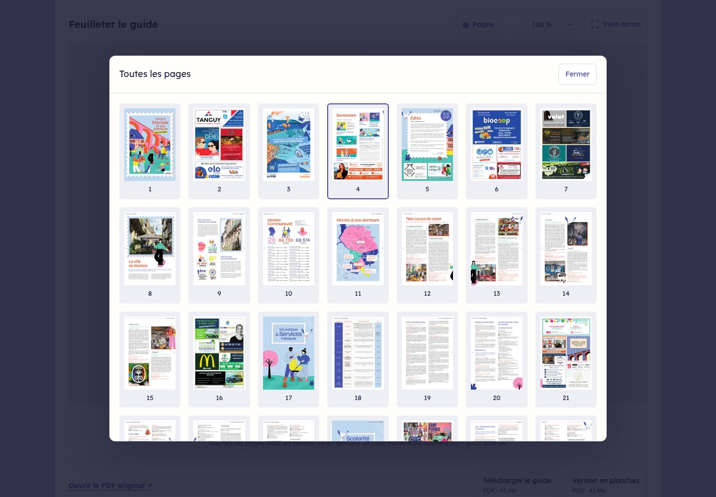 Le navigateur de pages par vignettes