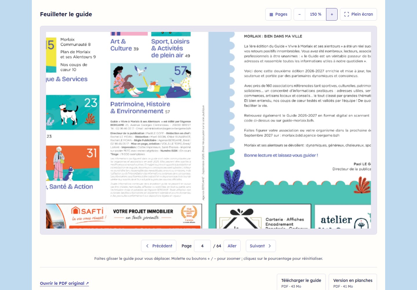 Le guide agrandi à 150 %