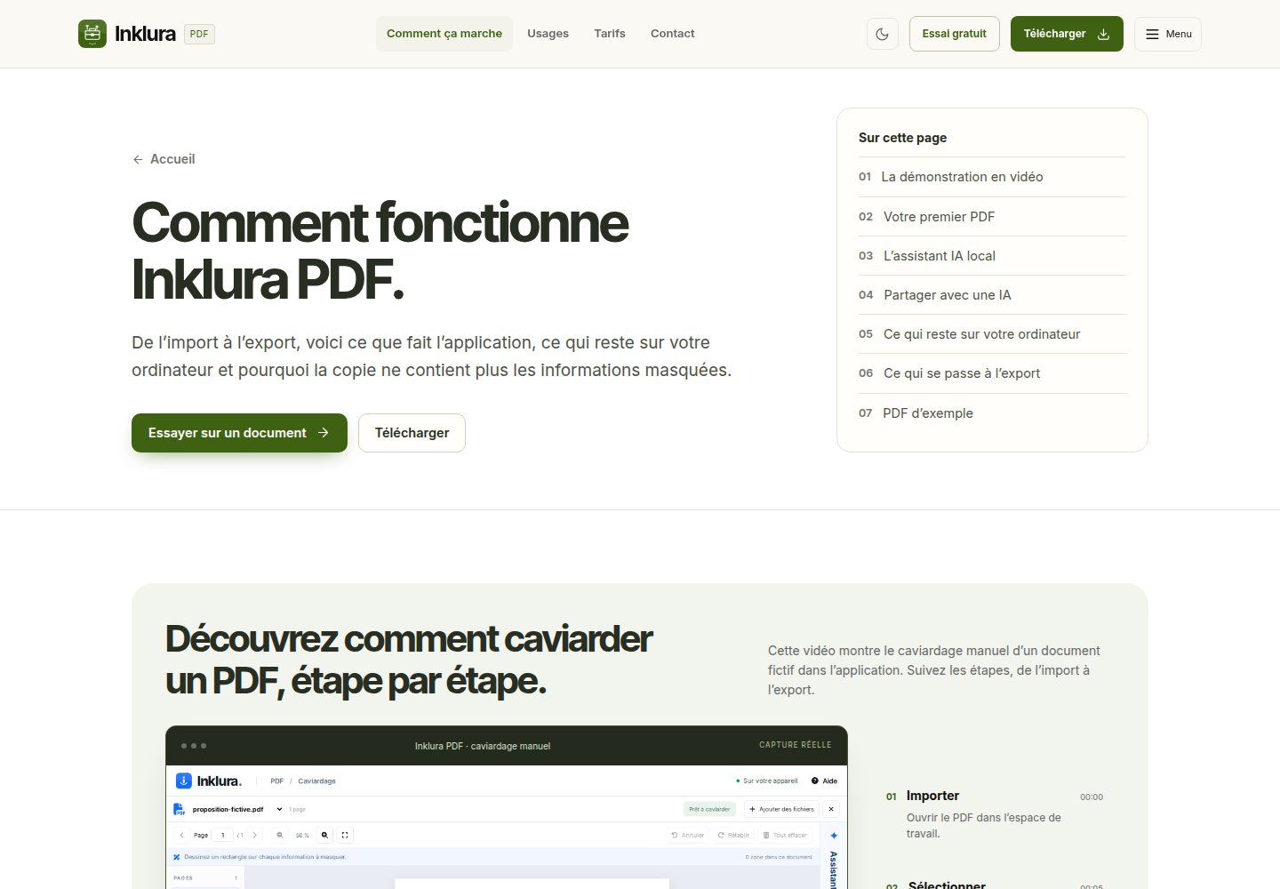 La démonstration et les explications du fonctionnement