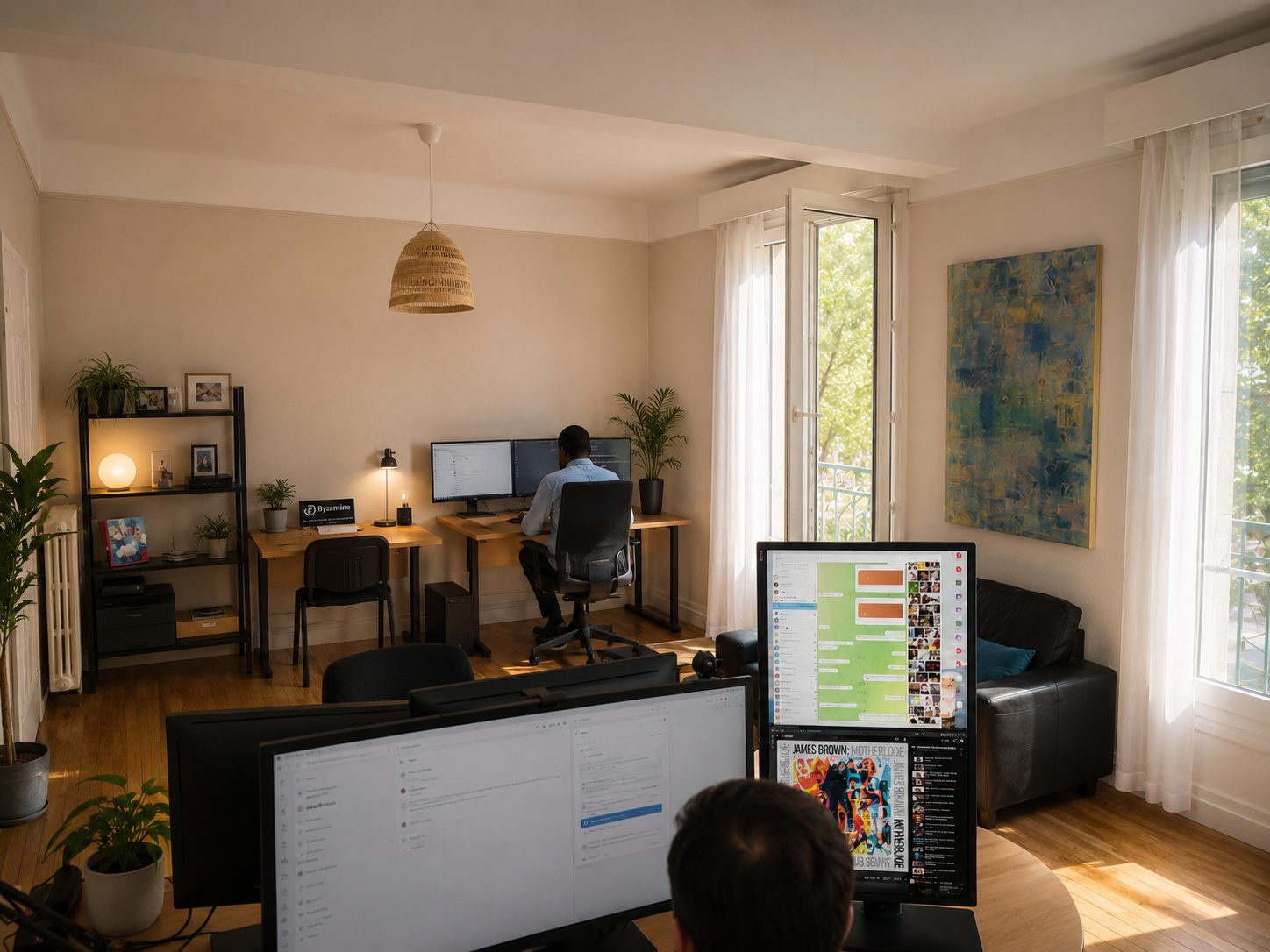 Développeurs web de Webdesign29 au travail dans les bureaux brestois de l'agence