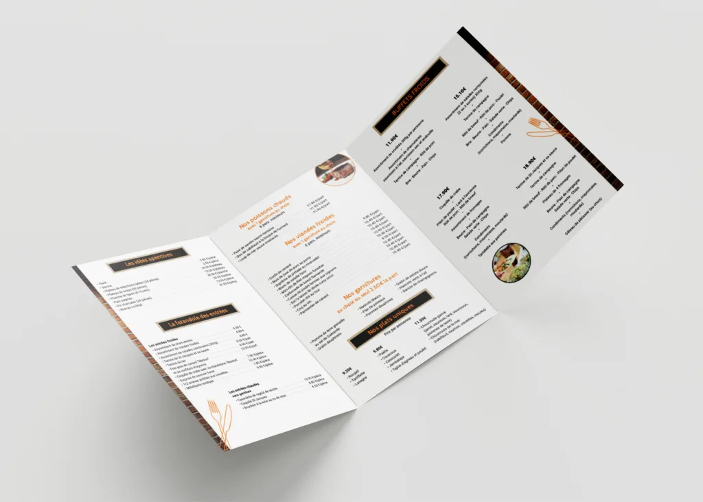 Dépliant – Carte traiteur annuelle 14.9 x 21cm