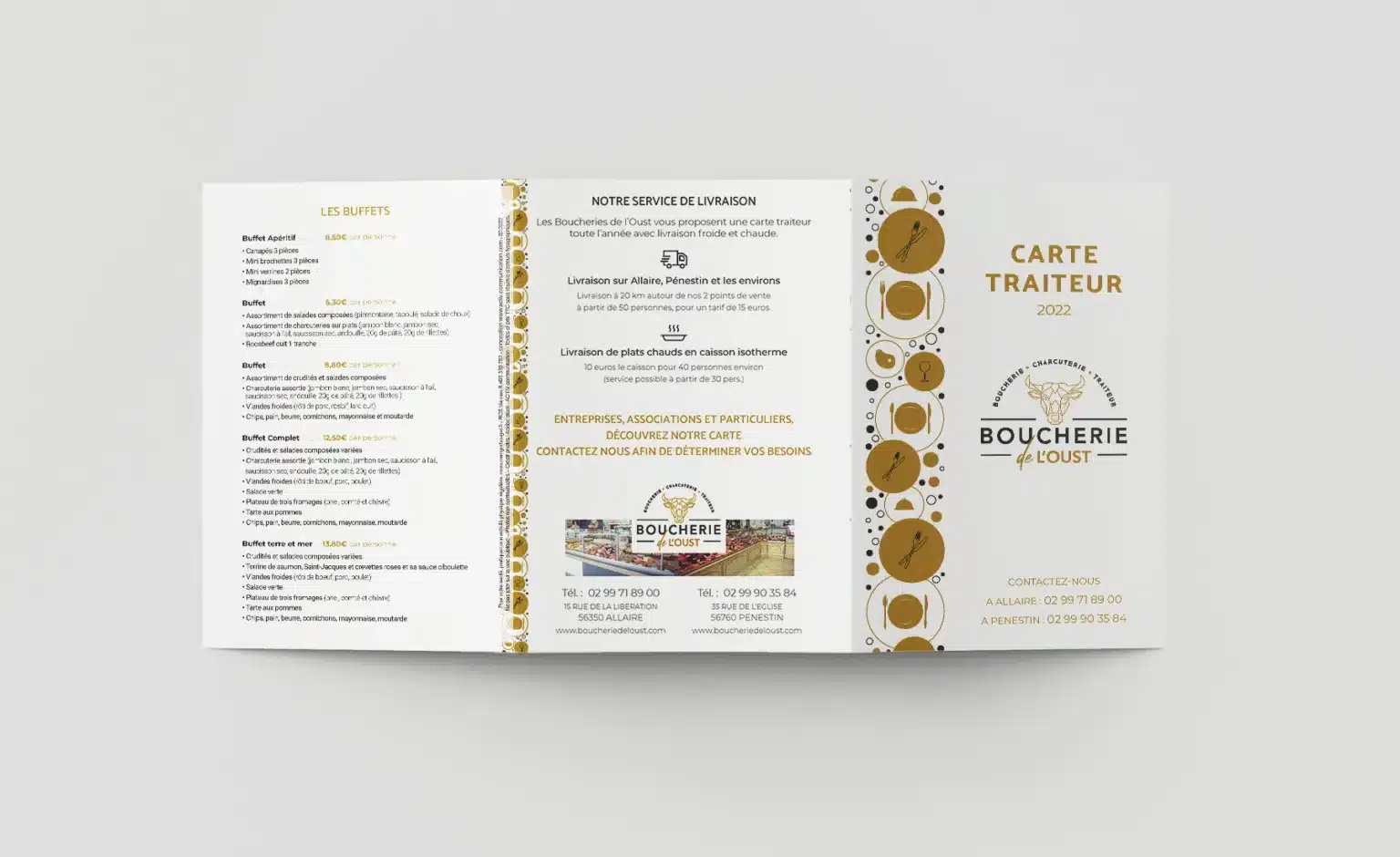 Dépliant 3 volets – Carte Traiteur
