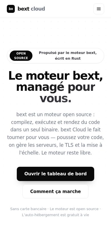 bext Cloud, Hébergement managé