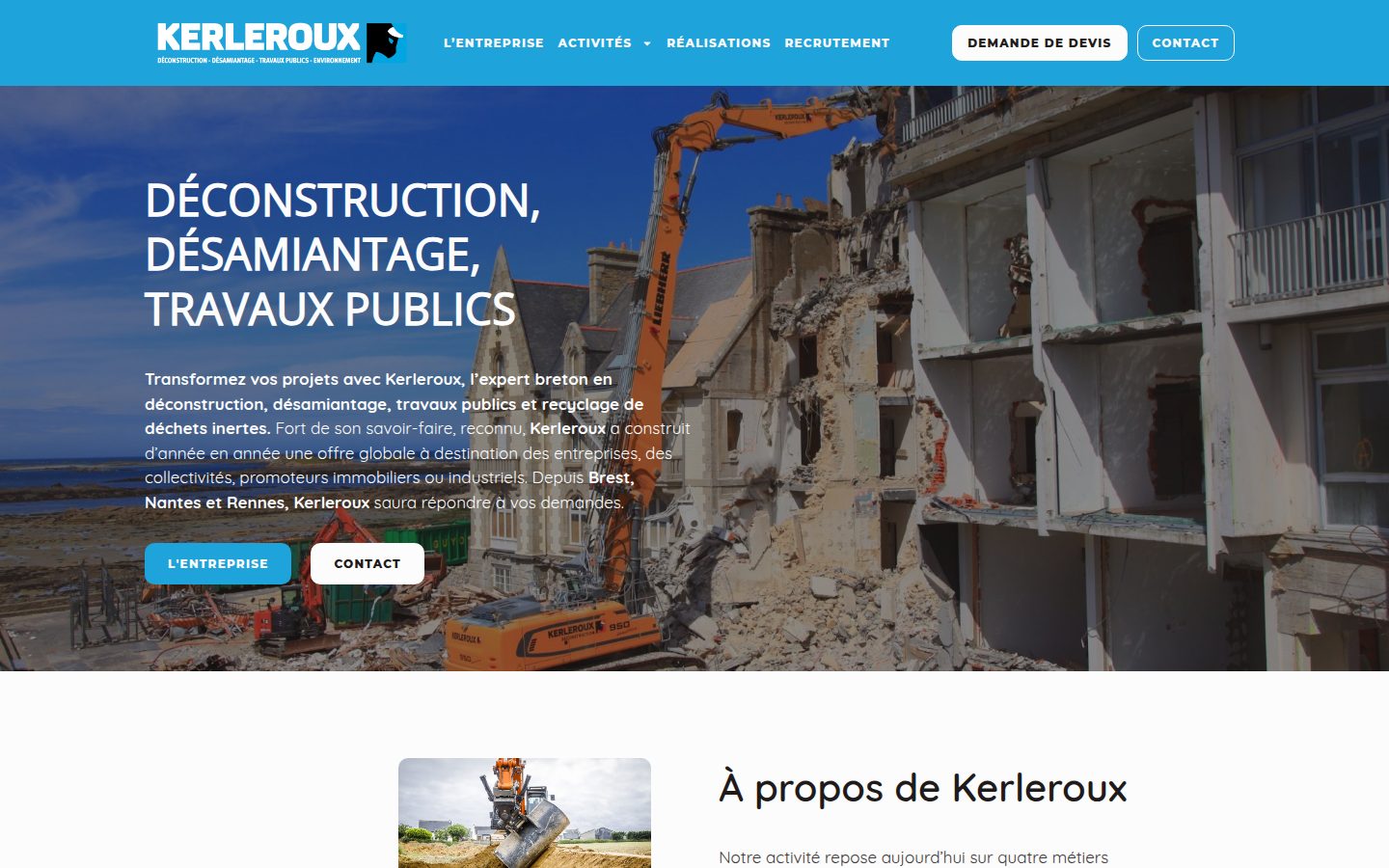 Kerleroux TP, déconstruction, désamiantage et travaux publics