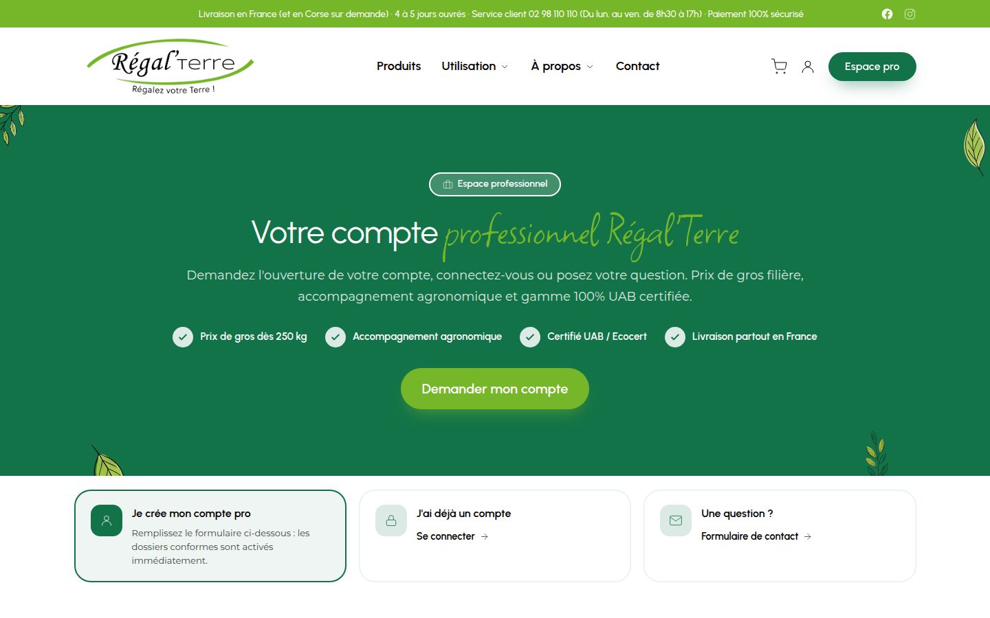 Inscription professionnelle
