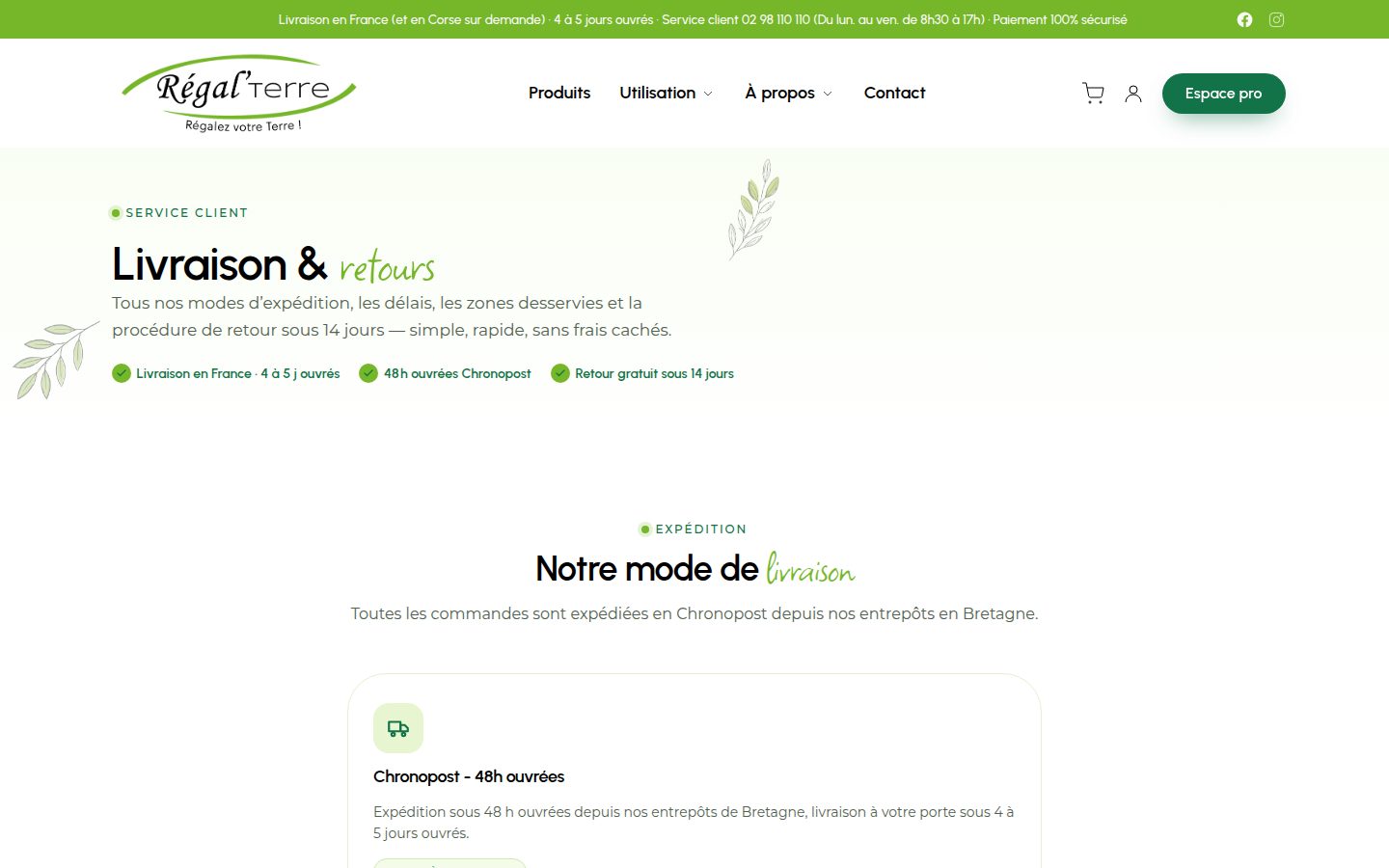 Livraison et retours